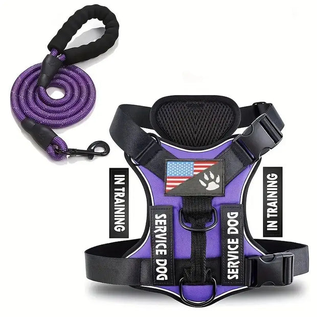 No-Pull Reflective Dog Harness & Leash Set – Escape-Proof Desig