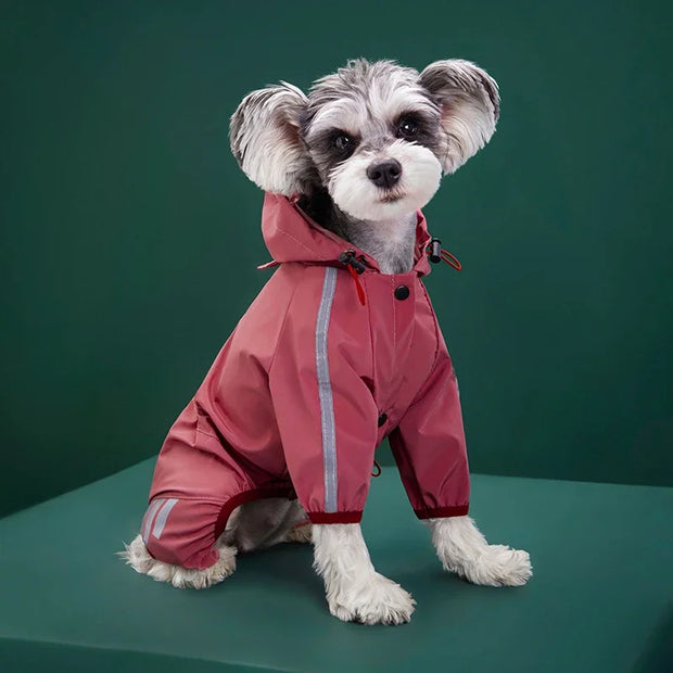Waterproof Dog Raincoat – PU Hooded Jacket for Small & Medium Pets