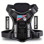 Reflective Service Dog Harness – Adjustable with 5 Patch Set