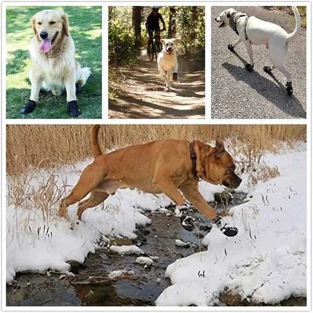 Waterproof Dog Boots – Anti-Slip & Reflective Paw Protectors (4pcs)