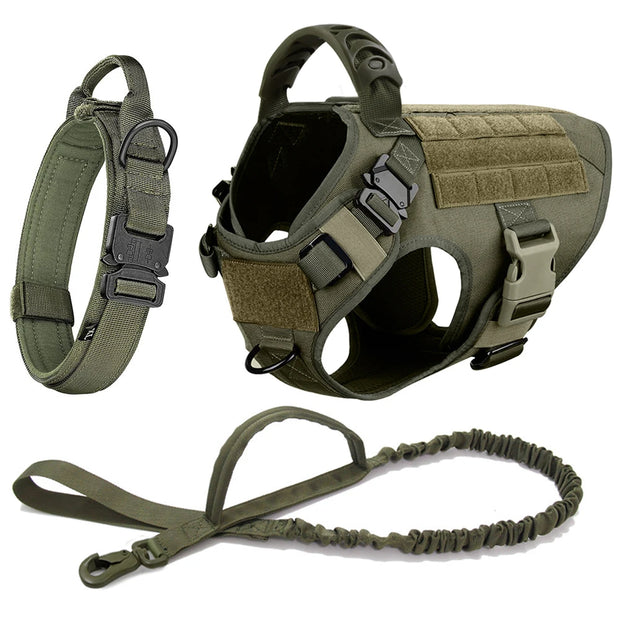 Adjustable Dog Harness with Molle Pouches – Ideal for German Shepherd & Malinois