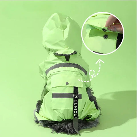 Large Dog Raincoat – Waterproof, Reflective & UV-Resistant with Hood