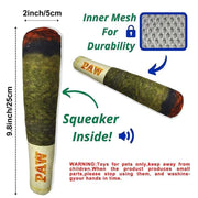 Plush Cigar Dog Toy – Squeaky & Teeth-Cleaning Fun for Small/Medium Dogs