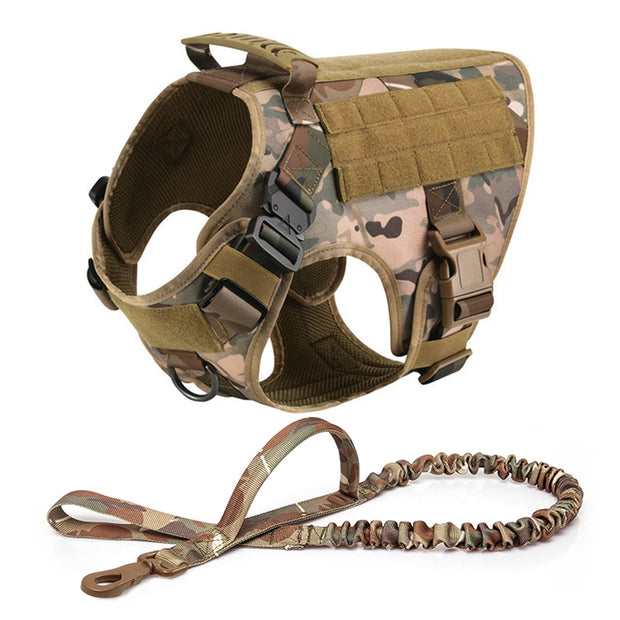 Adjustable Dog Harness with Molle Pouches – Ideal for German Shepherd & Malinois