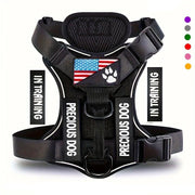 Reflective Service Dog Harness – Adjustable with 5 Patch Set