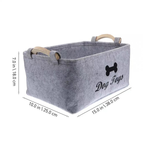 Felt Pet Toy Storage Box – Stylish & Fade-Resistant