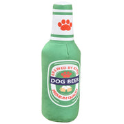 Plush Beer Bottle Dog Toy – Squeaky & Teeth-Cleaning Fun