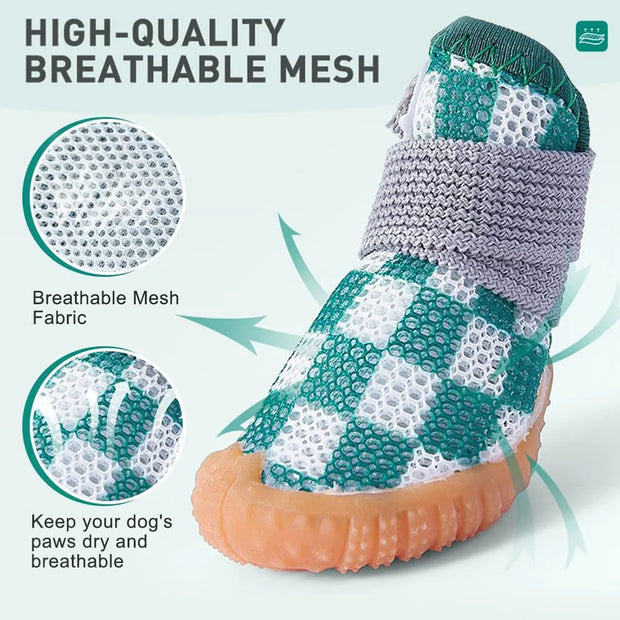 Breathable Mesh Dog Shoes – Anti-Slip Puppy Booties for Hot Pavement