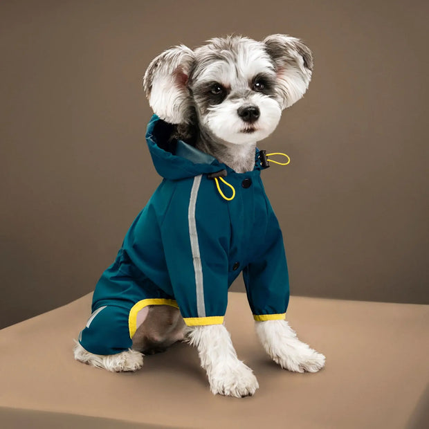 Waterproof Dog Raincoat – PU Hooded Jacket for Small & Medium Pets