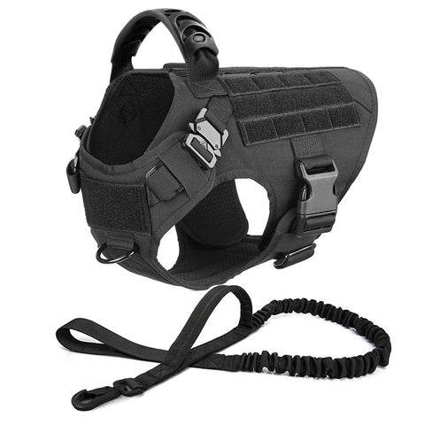 Adjustable Dog Harness with Molle Pouches – Ideal for German Shepherd & Malinois