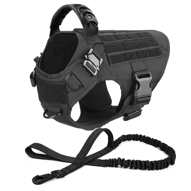 Adjustable Dog Harness with Molle Pouches – Ideal for German Shepherd & Malinois