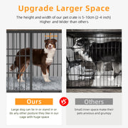 Wood & Metal Dog Crate – Furniture-Style with 3 Doors & Tray