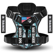 Reflective Service Dog Harness – Adjustable with 5 Patch Set
