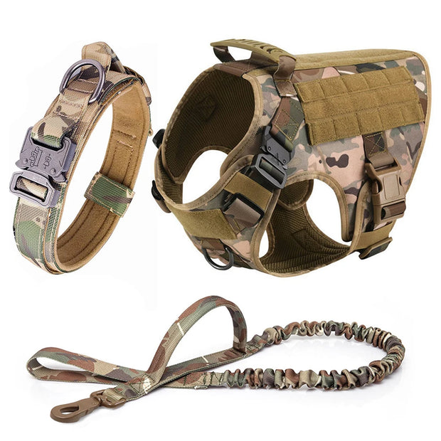 Adjustable Dog Harness with Molle Pouches – Ideal for German Shepherd & Malinois