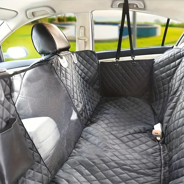 Waterproof Dog Car Seat Hammock – Mesh Window & Anti-Slip Back Seat Cover