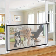 Foldable Pet Safety Gate – Breathable Mesh Barrier with Hooks