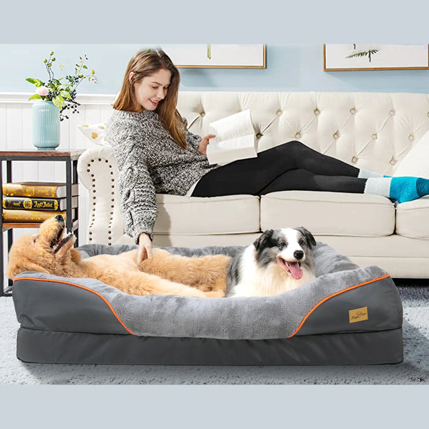 Large Dog Bed – Soft, Anti-Allergy Fleece with Washable Waterproof Cover
