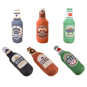 Plush Beer Bottle Dog Toy – Squeaky & Teeth-Cleaning Fun