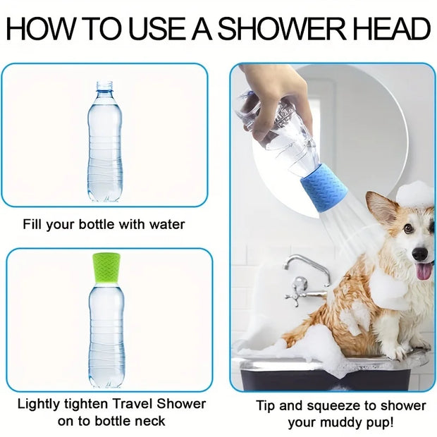 Silicone Pet Shower Head – Portable Outdoor Dog & Cat Cleaner