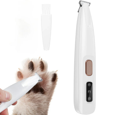 Waterproof Dog Paw Trimmer – LED Light & Display, Wide Blade
