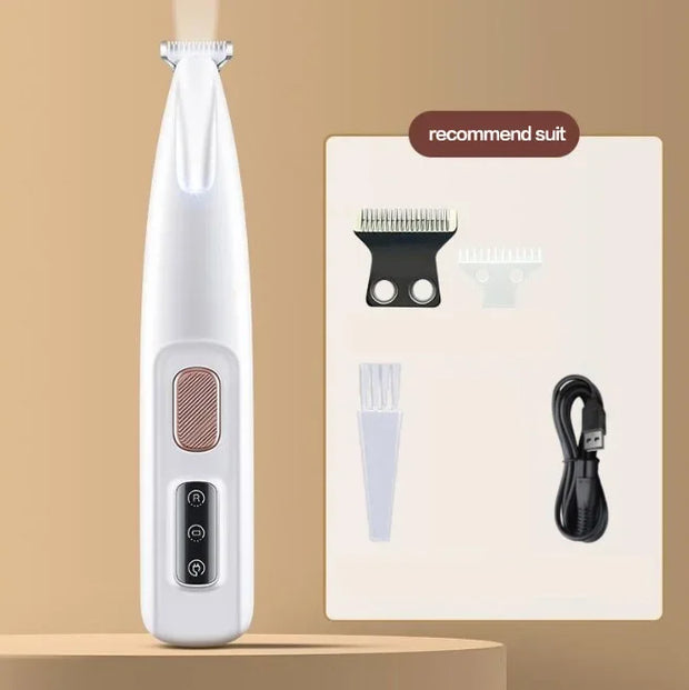 Waterproof Dog Paw Trimmer – LED Light & Display, Wide Blade