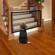 Foldable Pet Safety Gate – Breathable Mesh Barrier with Hooks