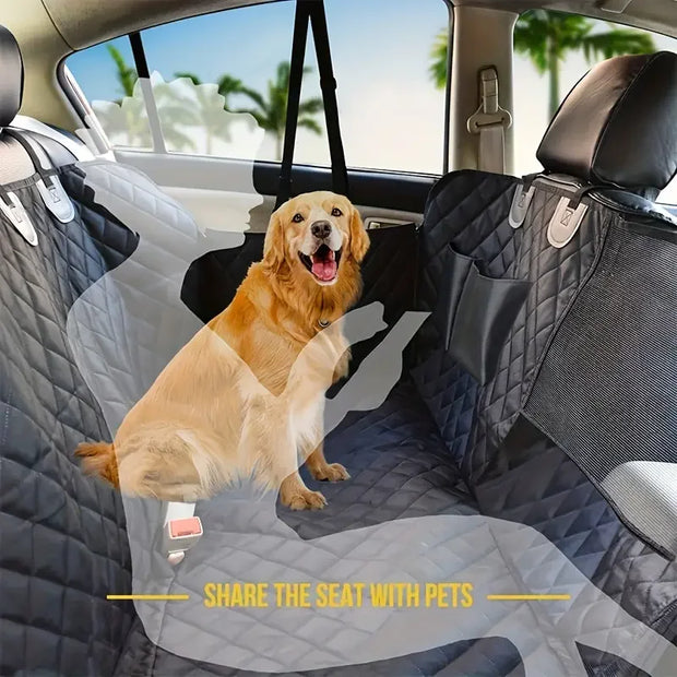 Waterproof Dog Car Seat Hammock – Mesh Window & Anti-Slip Back Seat Cover