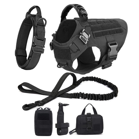 Adjustable Dog Harness with Molle Pouches – Ideal for German Shepherd & Malinois