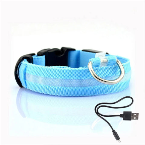 LED Dog Collar Light – Anti-Lost Night Glow with USB/Battery Option