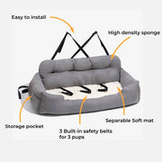 Foldable Dog Car Seat Carrier – Travel Hammock for Pets