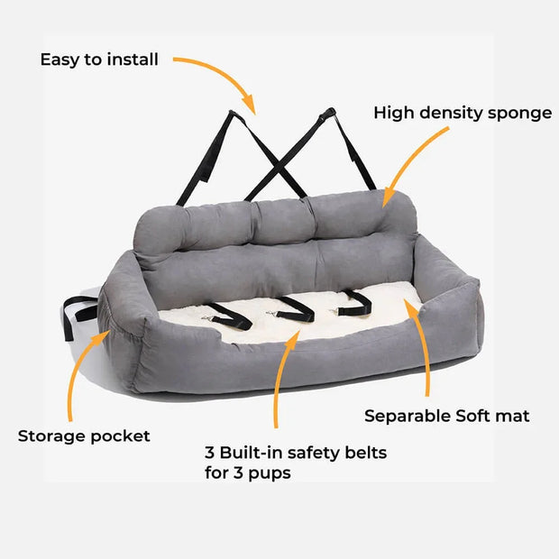 Foldable Dog Car Seat Carrier – Travel Hammock for Pets