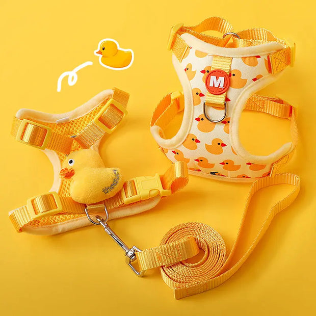 Cartoon Duck Pet Vest Set – Walk in Style!