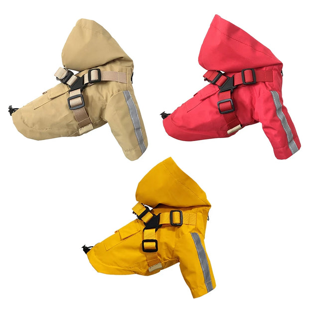 Waterproof Dog Raincoat – Hooded with Leash Ring & Reflective Strips