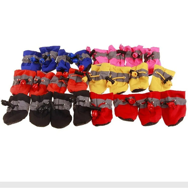 4pcs Waterproof Pet Boots – Soft, Anti-Slip Rain Shoes for Dogs & Cats