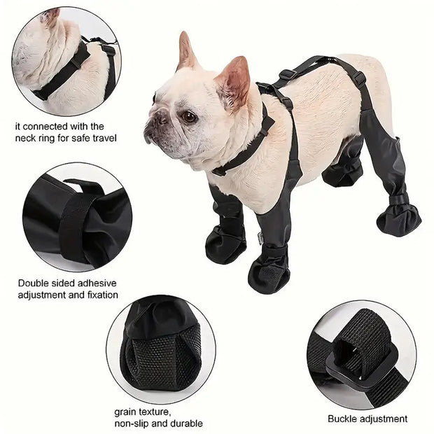 Waterproof Anti-Slip Dog Boots – Rugged Sole Paw Protectors