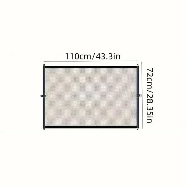 Foldable Pet Safety Gate – Breathable Mesh Barrier with Hooks