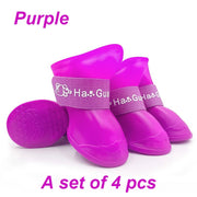 4pcs Waterproof Dog Booties – Candy Color Rubber Shoes for All Sizes