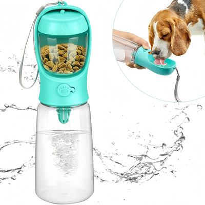 HydraSnack Travel Bottle – Food & Water Combo for Pets