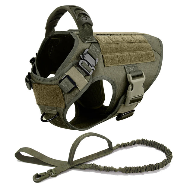 Adjustable Dog Harness with Molle Pouches – Ideal for German Shepherd & Malinois