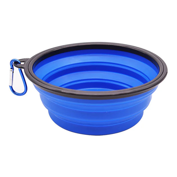 2-in-1 Folding Silicone Dog Bowl & Dispenser – Travel Ready with Carabiner