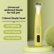 Waterproof Dog Paw Trimmer – LED Light & Display, Wide Blade