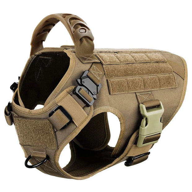 Adjustable Dog Harness with Molle Pouches – Ideal for German Shepherd & Malinois