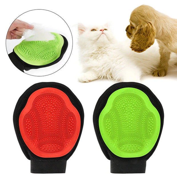 Pet Bath & Massage Glove – Deshedding Brush for Dogs & Cats