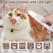 Waterproof Dog Paw Trimmer – LED Light & Display, Wide Blade