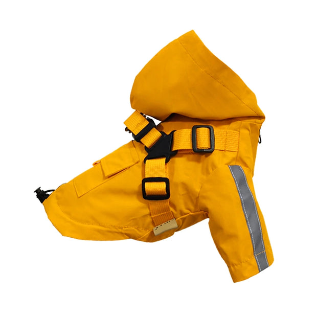 Waterproof Dog Raincoat – Hooded with Leash Ring & Reflective Strips