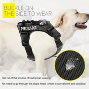 Reflective Service Dog Harness – Adjustable with 5 Patch Set