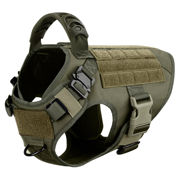 Adjustable Dog Harness with Molle Pouches – Ideal for German Shepherd & Malinois