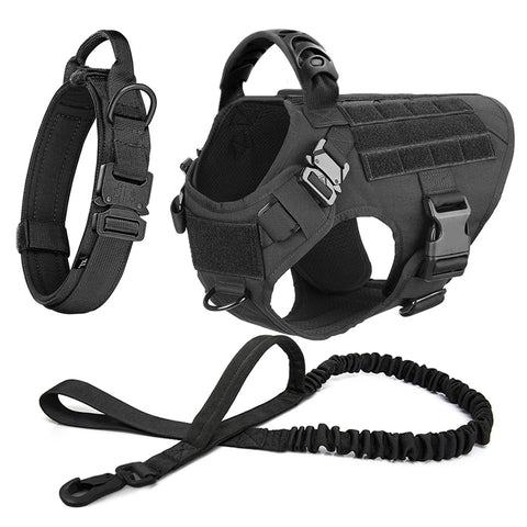 Adjustable Dog Harness with Molle Pouches – Ideal for German Shepherd & Malinois
