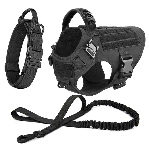 Adjustable Dog Harness with Molle Pouches – Ideal for German Shepherd & Malinois