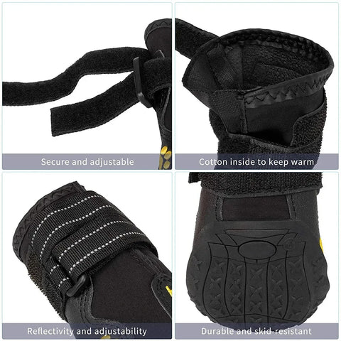 Waterproof Dog Boots – Anti-Slip & Reflective Paw Protectors (4pcs)